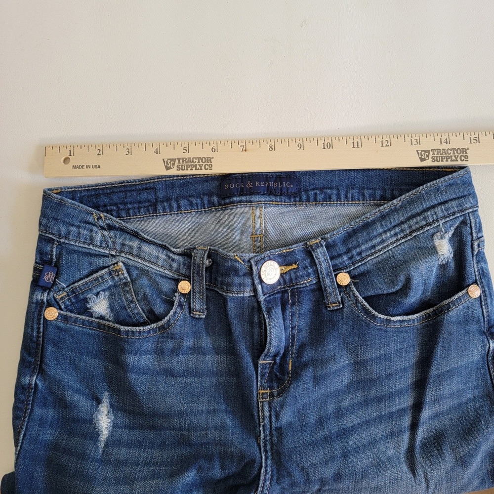 Rock & Republic Women's Jeans 8M Kassandra Distressed Bootcut Denim - Picture 3 of 13